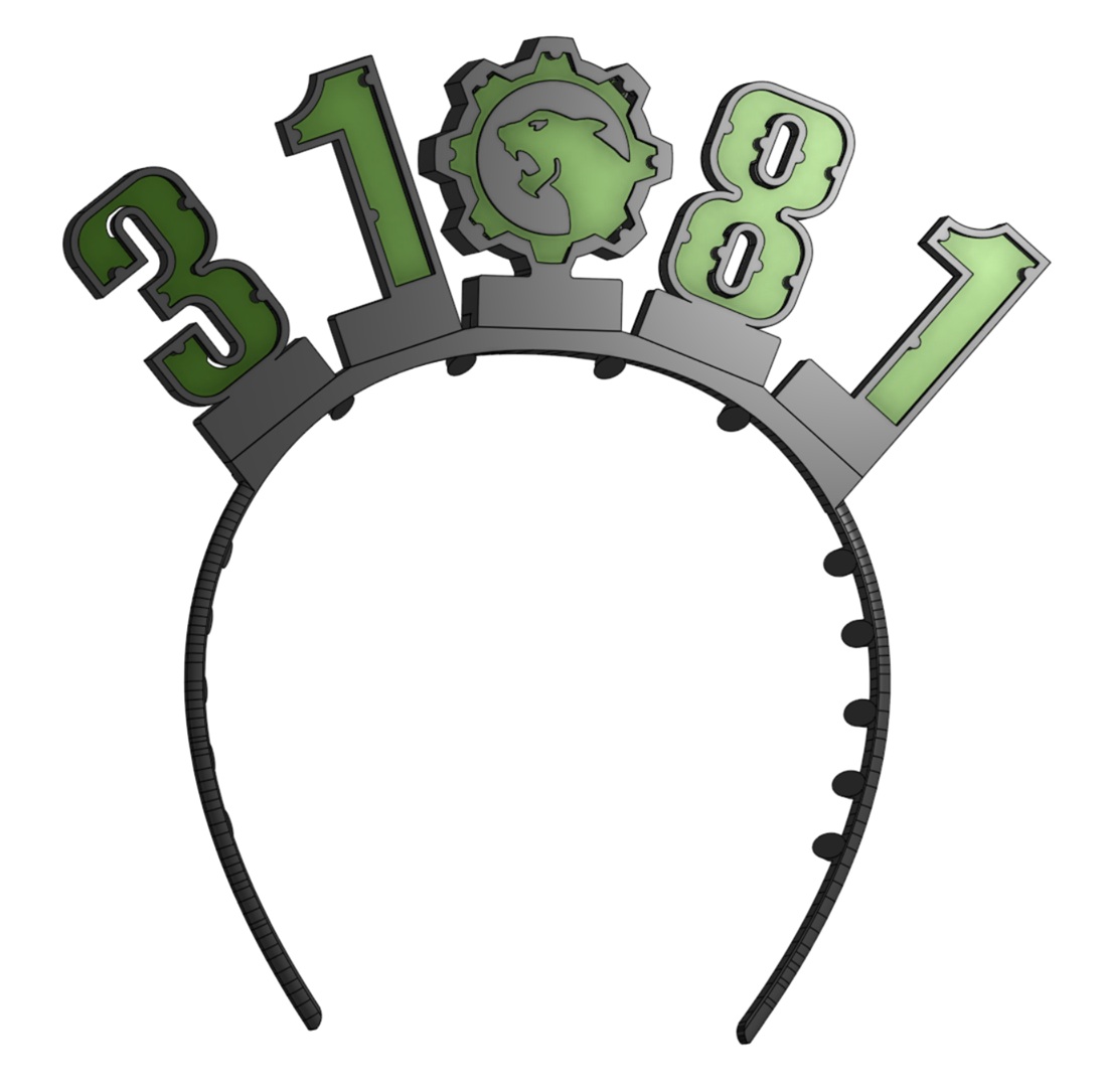 Wearable LED headband spelling a team number